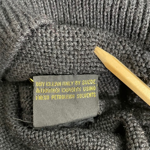 Vintage Pioneer Wear Western Suede Fringe Embroidered Sweater Teal/Black Women L - Picture 6 of 8